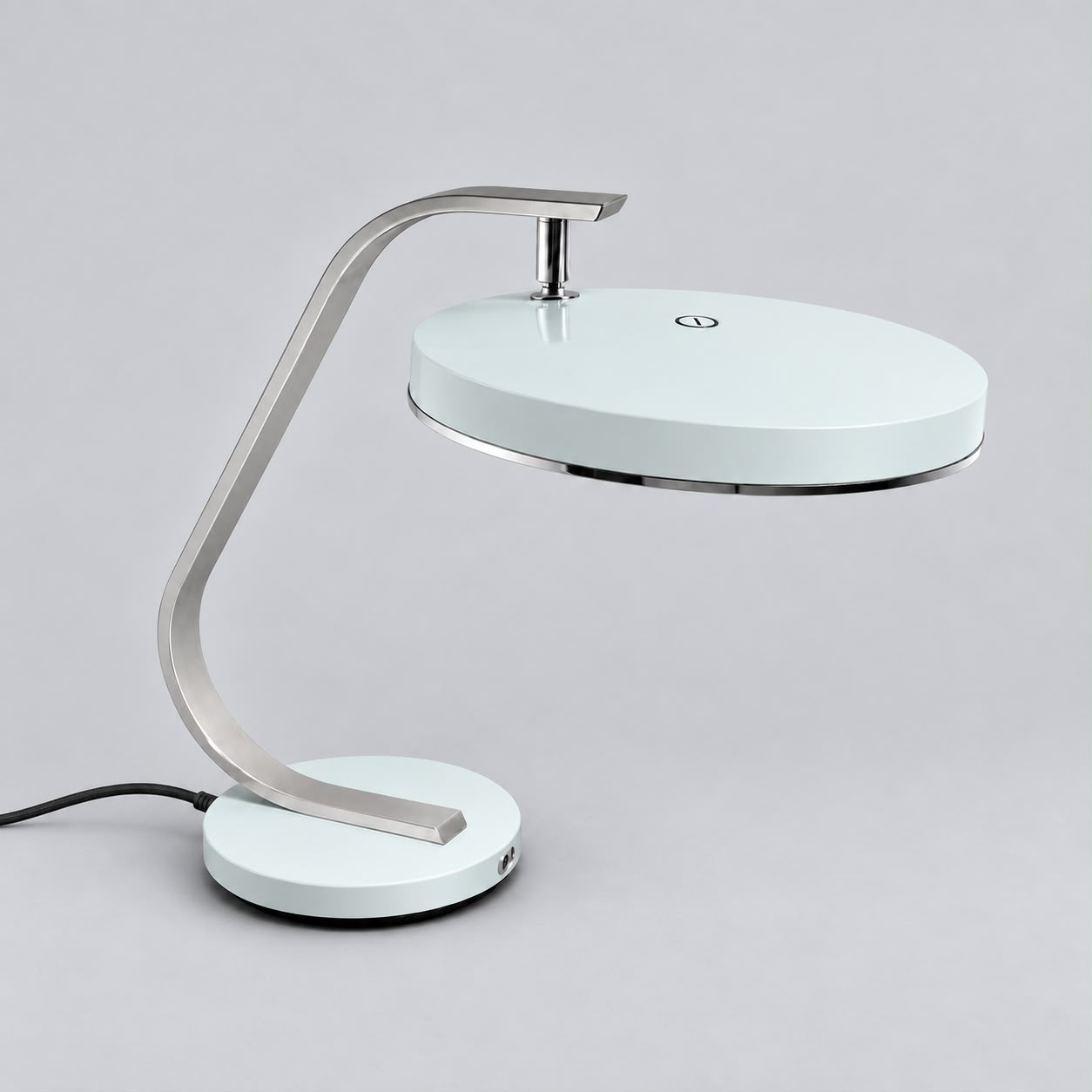Pale mint and brushed steel desk lamp