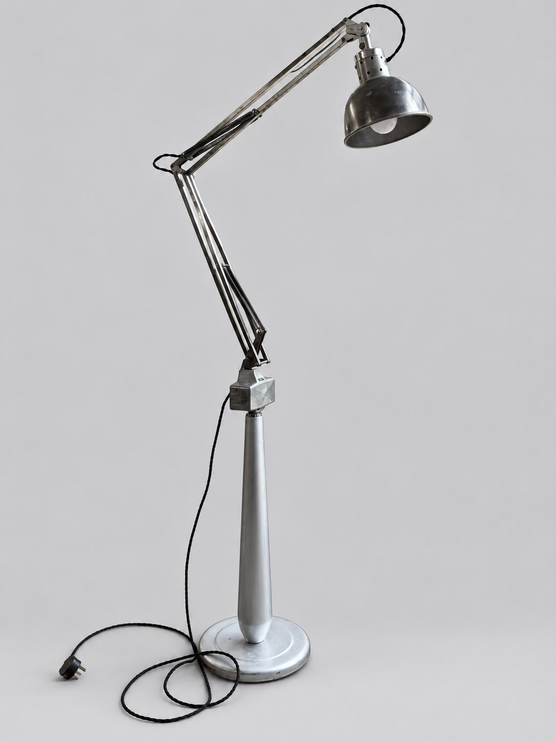 Industrial anglepoise floor lamp