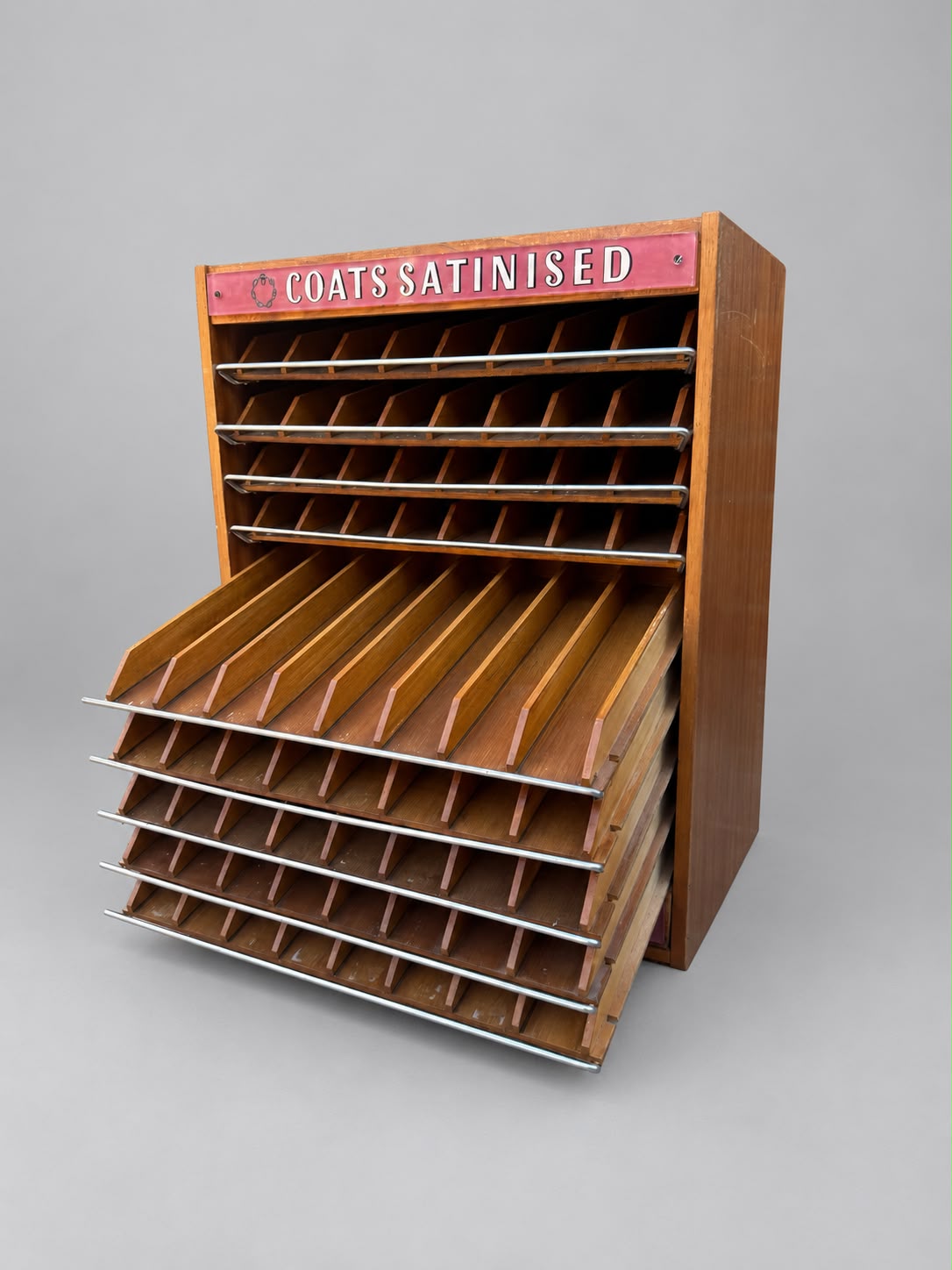 Vintage Coats Satinised haberdashery cabinet with pull-out trays
